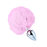 imagen de plug anal cola de conejo rosado